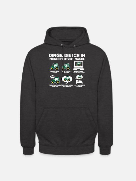 Traktor Trecker Bauer Freizeit Dinge als Landwirt - Unisex Hoodie - Anthrazit