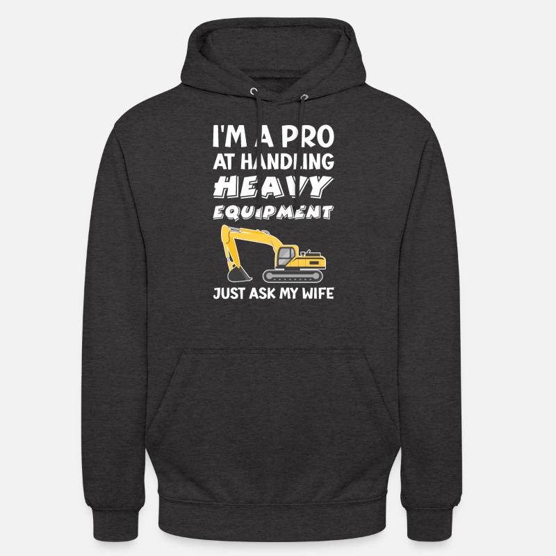 Retro Bagger Spruch Baggerfahrer Baustelle - Unisex Hoodie - Anthrazit