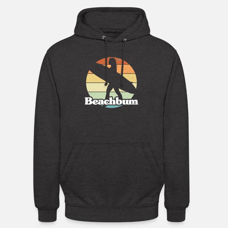 Impression de style rétro « Beachbum » - Sweat-shirt à capuche unisexe - charbon
