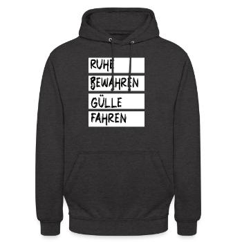 Landwirt Gülle fahren Traktor Bauer - Unisex Hoodie - Anthrazit - Vorne - Alina (178cm) & Michal (187cm)