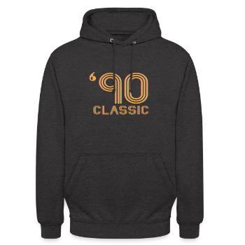90er Jahre Klassiker - Unisex Hoodie - Anthrazit - Vorne - Alina (178cm) & Michal (187cm)