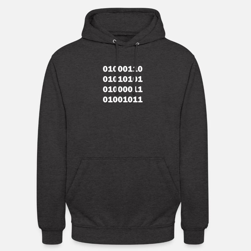 Baise de code binaire - Sweat-shirt à capuche unisexe - charbon