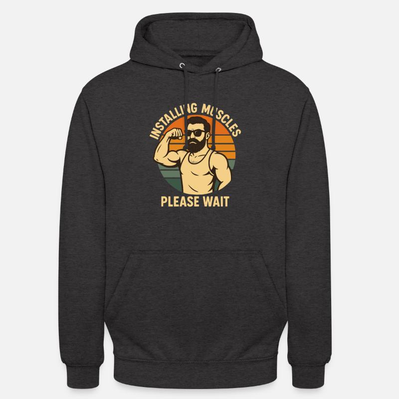 Installing Muscles Please Wait Dad Jokes - Unisex Hoodie - Anthrazit