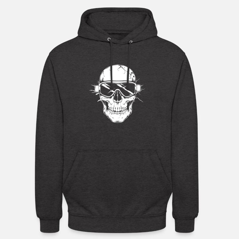 Ski Lunettes de ski Skeleton - Sweat-shirt à capuche unisexe - charbon