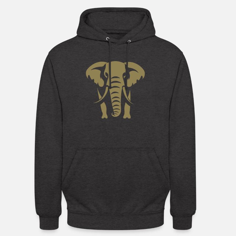 Silhouette d’éléphant - Sweat-shirt à capuche unisexe - charbon