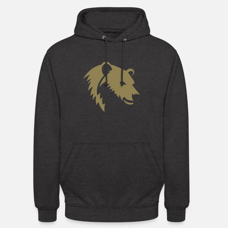 Bär Silhouette eines Eisbärkopfes - Unisex Hoodie - Anthrazit