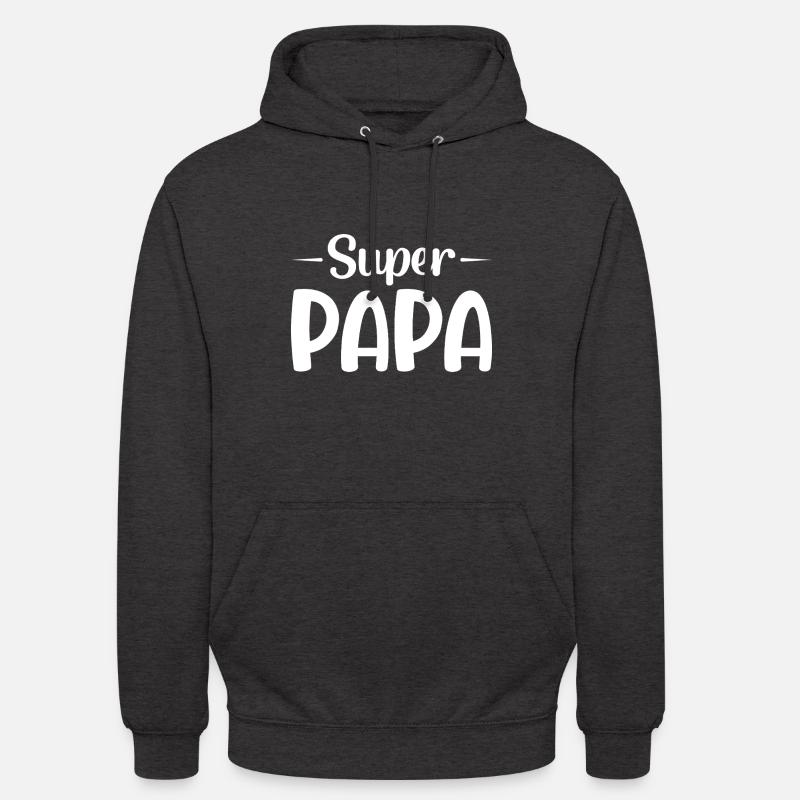 Super papa - Sweat-shirt à capuche unisexe - charbon
