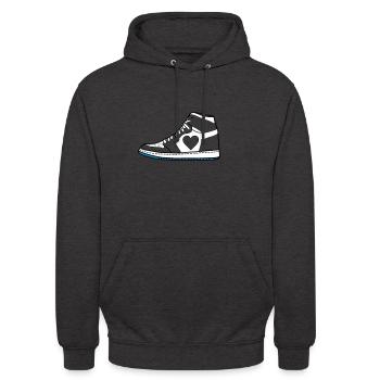 Sneakerheads: Jordan 1 Retro High D - Unisex Hoodie - charcoal grey - Front - Alina (178cm) & Michal (187cm)