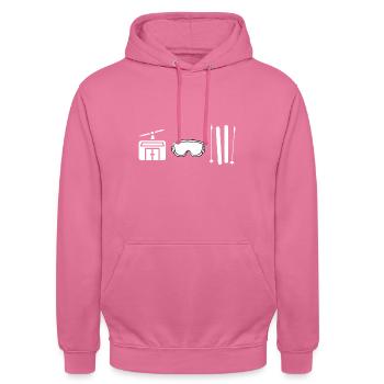 Remonte-pente Ski Lunettes de ski Ski - Sweat-shirt à capuche unisexe - rose - Devant - Alina (178cm) & Michal (187cm)