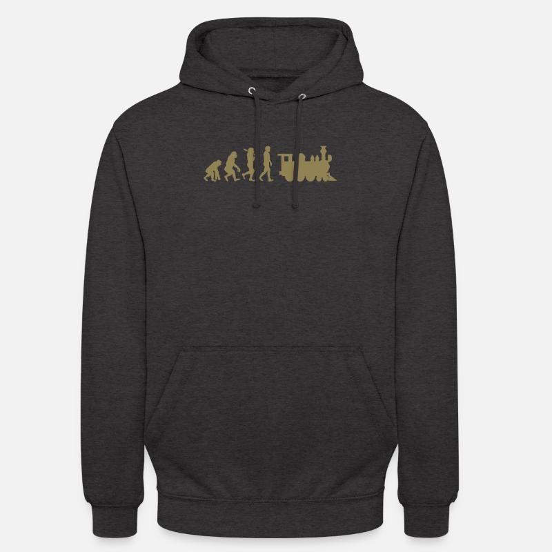 Evolution Eisenbahn Lokomotive - Unisex Hoodie - Anthrazit