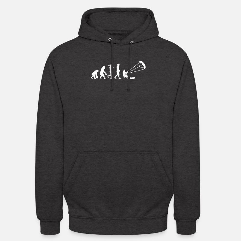 Evolution du kitesurf - Sweat-shirt à capuche unisexe - charbon