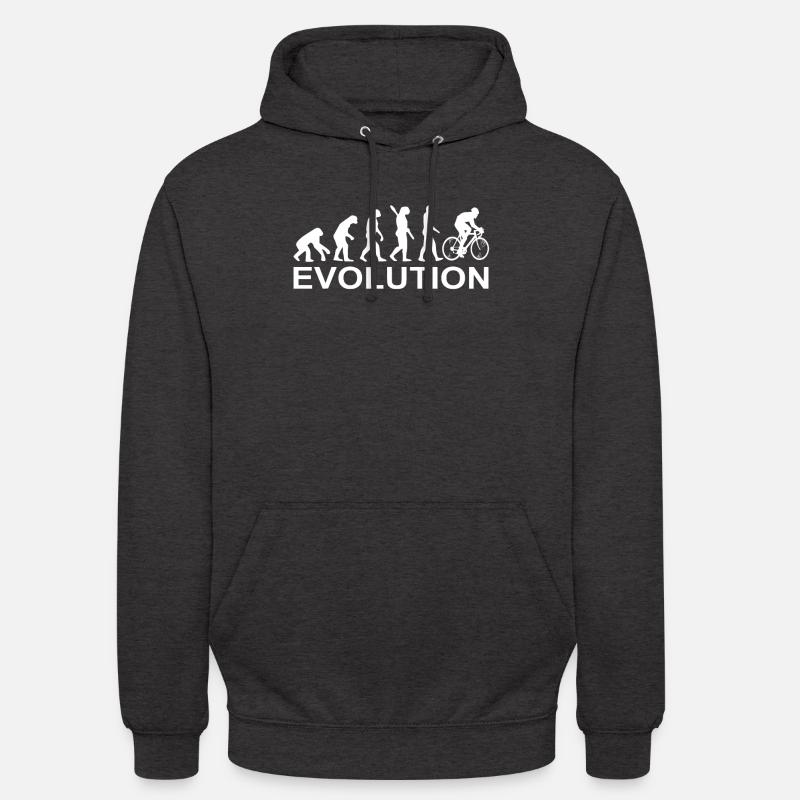 évolution vélo cyclisme - Sweat-shirt à capuche unisexe - charbon