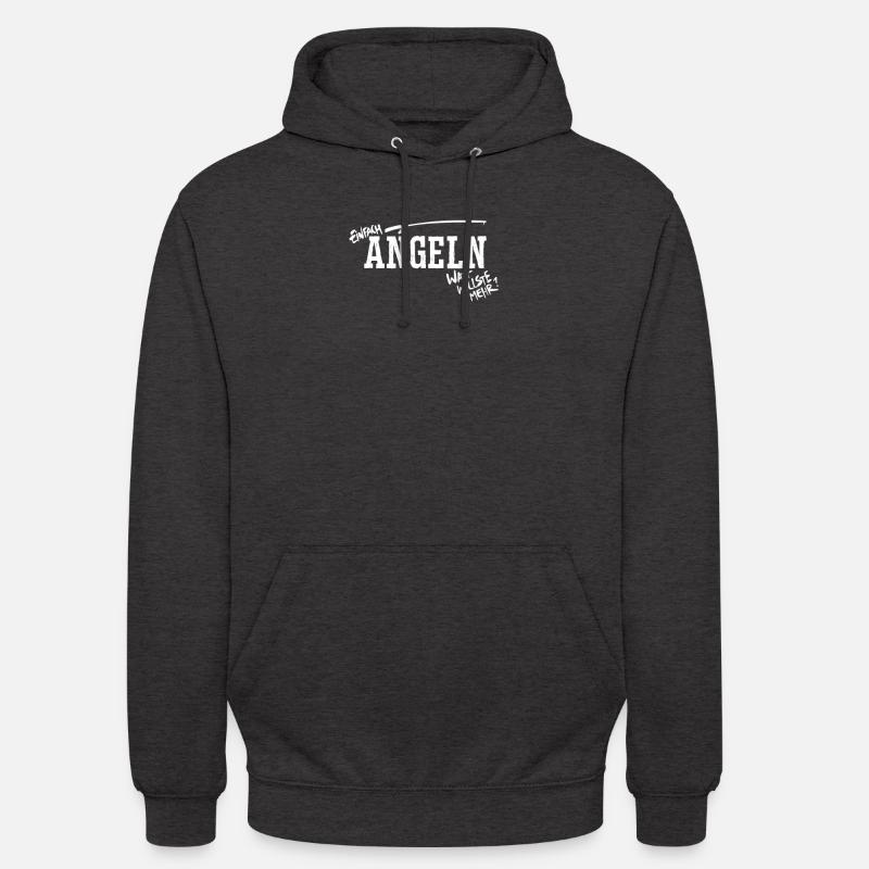 Simplement pêcher en disant - Sweat-shirt à capuche unisexe - charbon