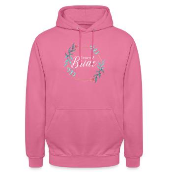 Team Bride - Stag do Bride - Unisex Hoodie - pink - Front - Alina (178cm) & Michal (187cm)