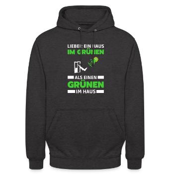 GEGEN GRÜNE T-SHIRT ANTI GRÜN BAERBOCK RAUS CDU - Unisex Hoodie - Anthrazit - Vorne - Alina (178cm) & Michal (187cm)