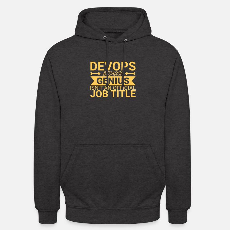 "DevOps Genius | Software Development" - Unisex Hoodie - charcoal grey