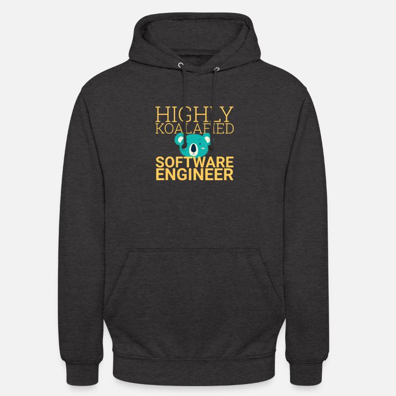 "Software Engineer Koalafied | Programming" - Unisex Hoodie - charcoal grey
