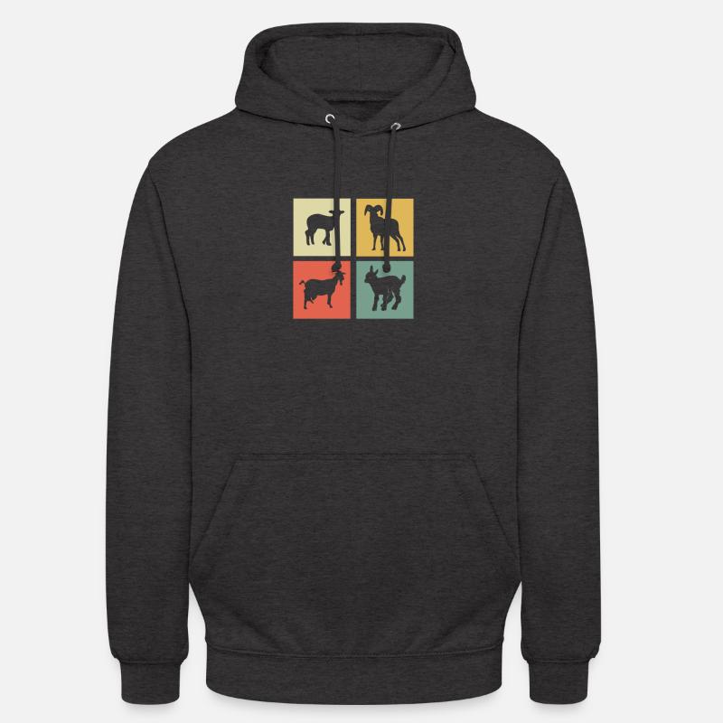 chèvre - Sweat-shirt à capuche unisexe - charbon
