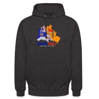 Berliner Mauer - Unisex Hoodie - Anthrazit - Vorne - Alina (178cm) & Michal (187cm)