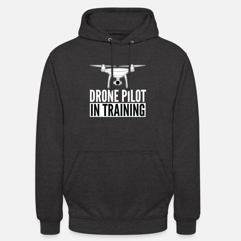 DRONE - Pilote de drone en formation - Sweat-shirt à capuche unisexe - charbon