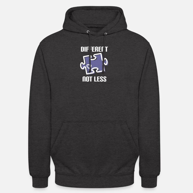 DIFFERENT - NOT LESS ! AUTISME - Sweat-shirt à capuche unisexe - charbon
