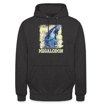 Megalodon - Unisex Hoodie - Anthrazit - Vorne - Alina (178cm) & Michal (187cm)