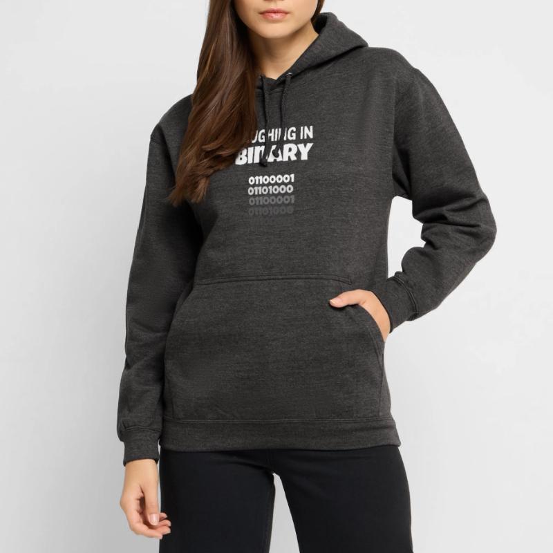 Laughing in Binary - Programmer and nerd design Unisex Hoodie