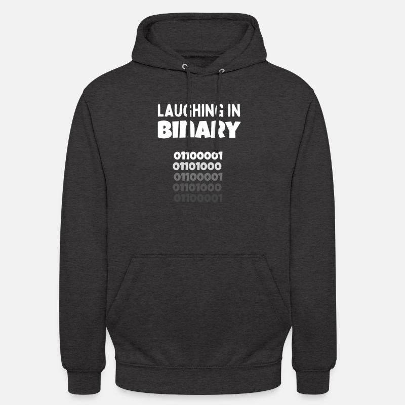 Laughing in Binary - Programmierer und Nerd-Design - Unisex Hoodie - Anthrazit