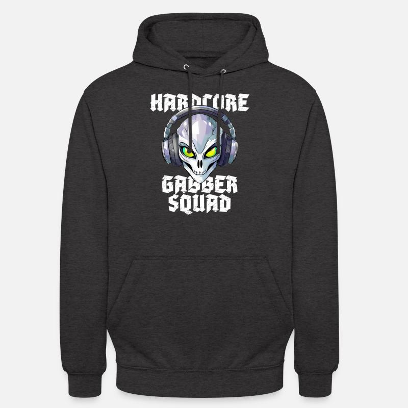 Hardcore Gabber Squad Alien Rave - Sweat-shirt à capuche unisexe - charbon