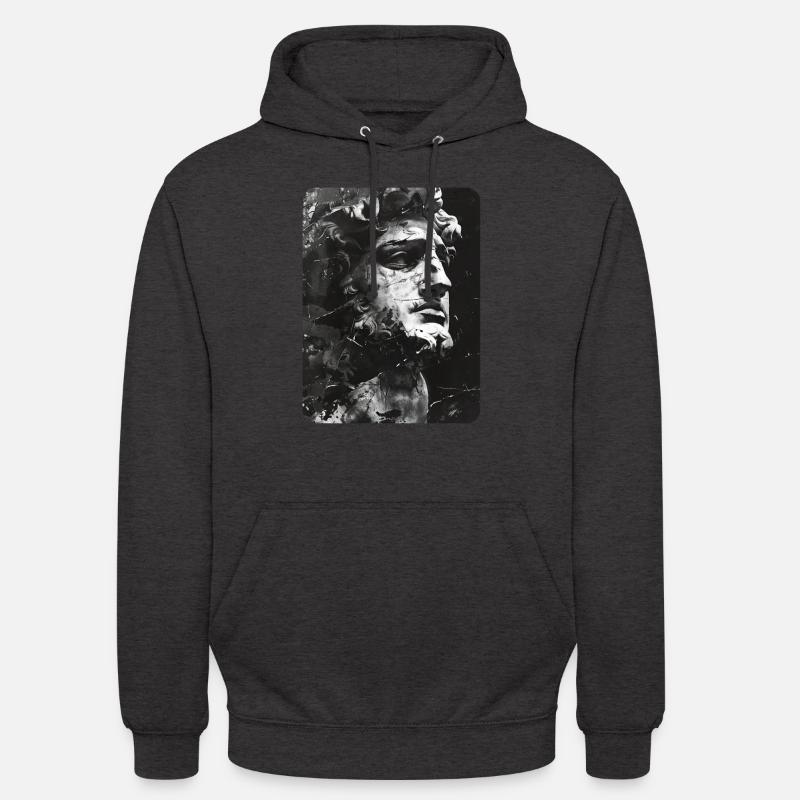 zerbrochenes Gesicht einer Marmorstatue - Unisex Hoodie - Anthrazit