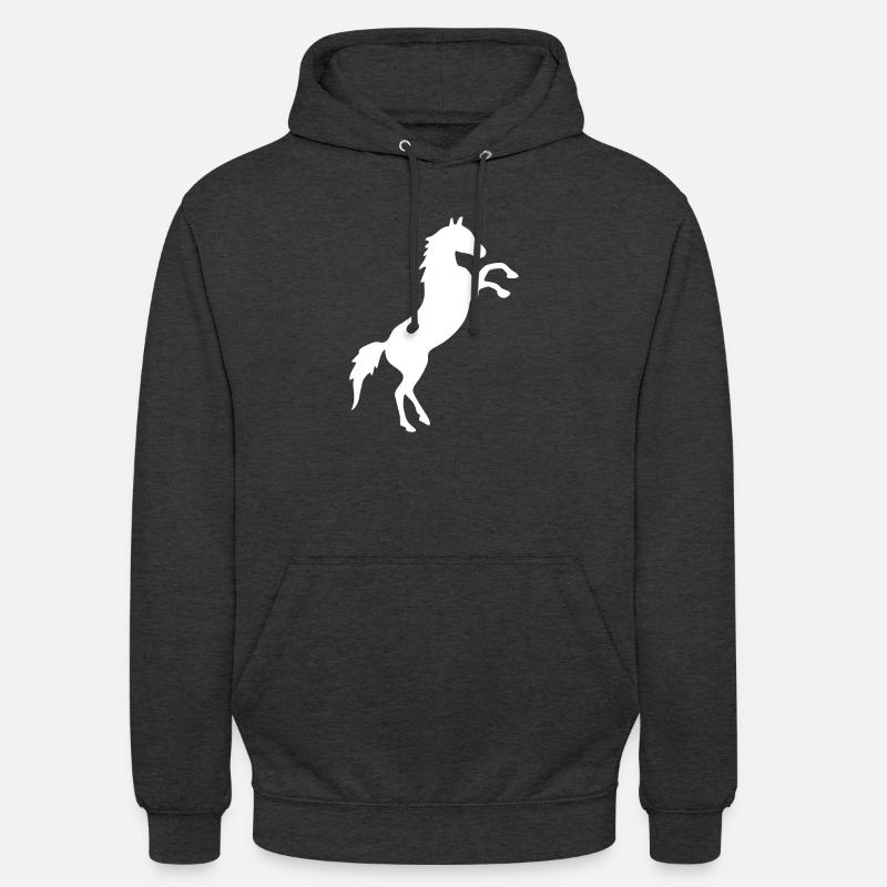 Élevage de chevaux blanc - Sweat-shirt à capuche unisexe - charbon
