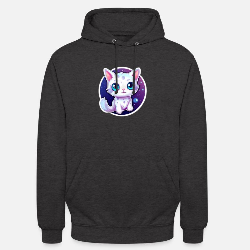 « Kitty dans l’espace! » - Sweat-shirt à capuche unisexe - charbon
