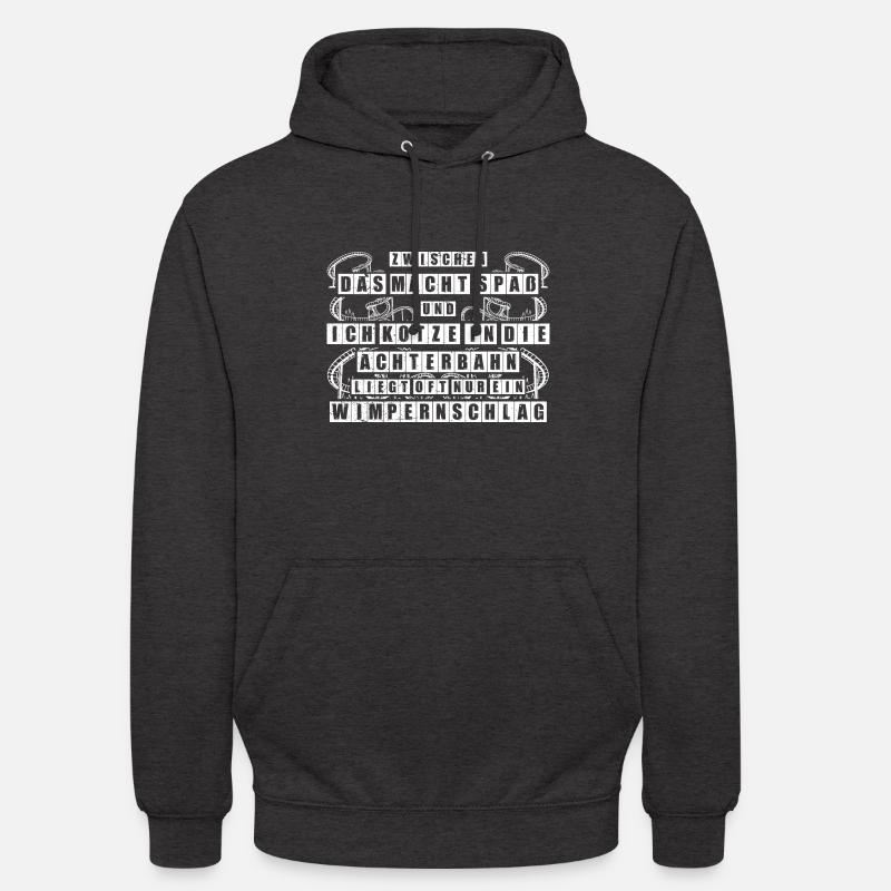 Freizeitpark Rollercoaster Achterbahn Freak - Unisex Hoodie - Anthrazit