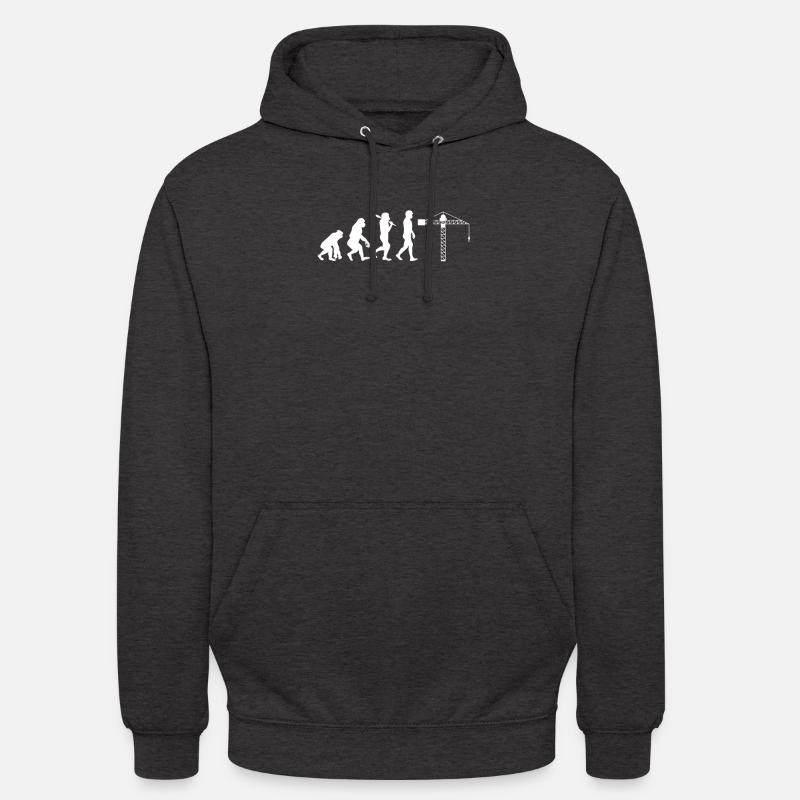 Crane operator Evolution - Unisex Hoodie - charcoal grey