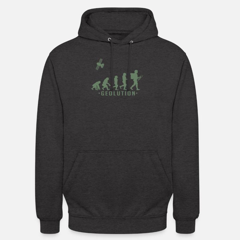 Geocaching evolution Shirt Geolution - Unisex Hoodie - charcoal grey