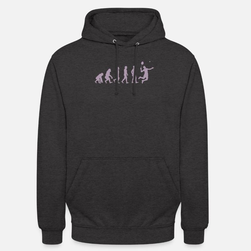 Cadeau Badminton Evolution - Sweat-shirt à capuche unisexe - charbon