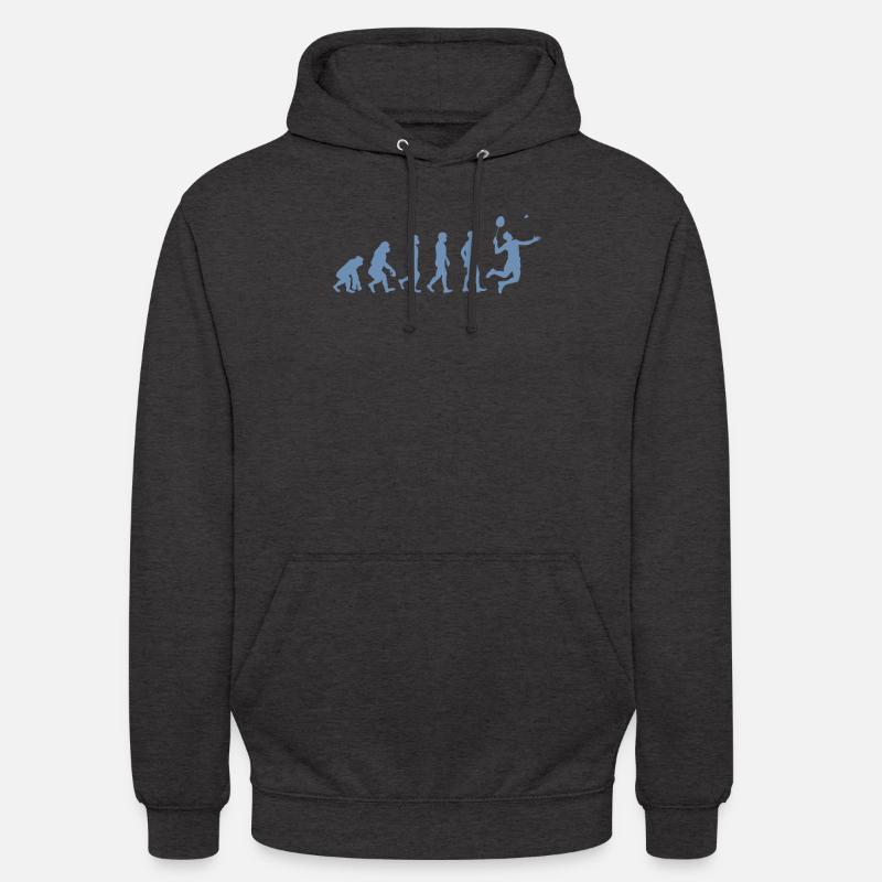 Badminton Evolution Geschenk - Unisex Hoodie - Anthrazit