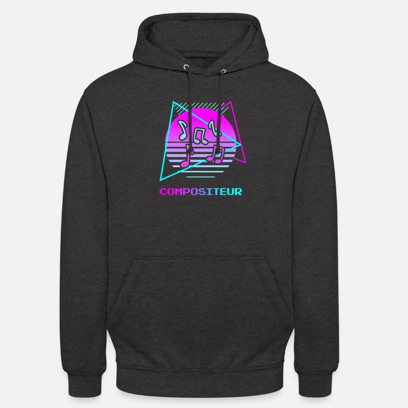 Retro Compositeur Composition Musicale - Sweat-shirt à capuche unisexe - charbon