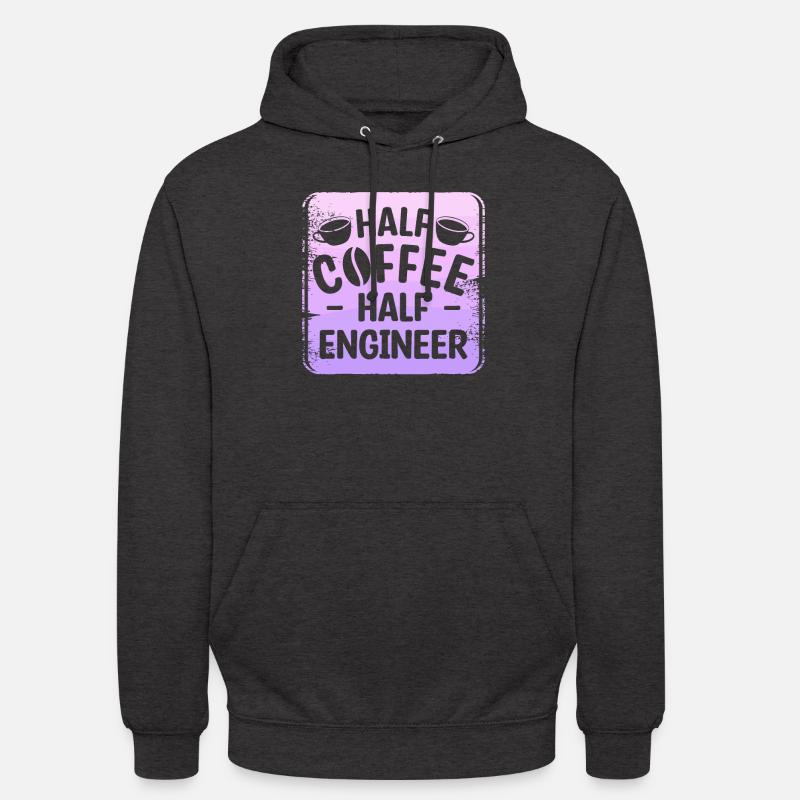 Half Coffee Half Engineer Engineering - Unisex Hoodie - charcoal grey