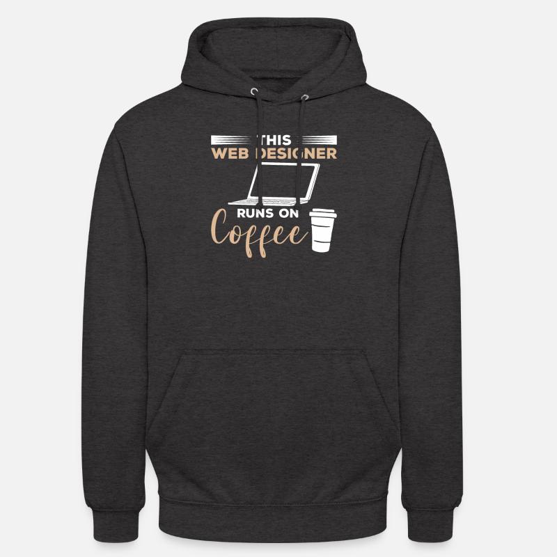 Dieser Webdesigner läuft auf Kaffeeprogrammierung - Unisex Hoodie - Anthrazit