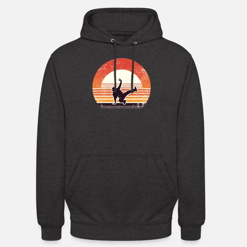 Retro Sunset Dancing Dance Dancer - Unisex Hoodie - charcoal grey