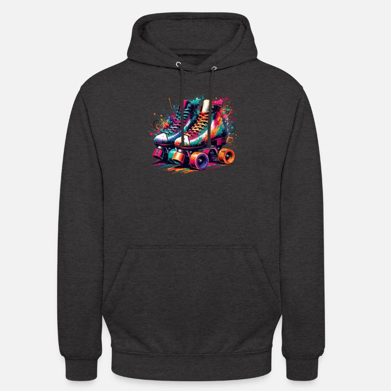 Rollerblades colorés Rollerblading Rollerblader - Sweat-shirt à capuche unisexe - charbon