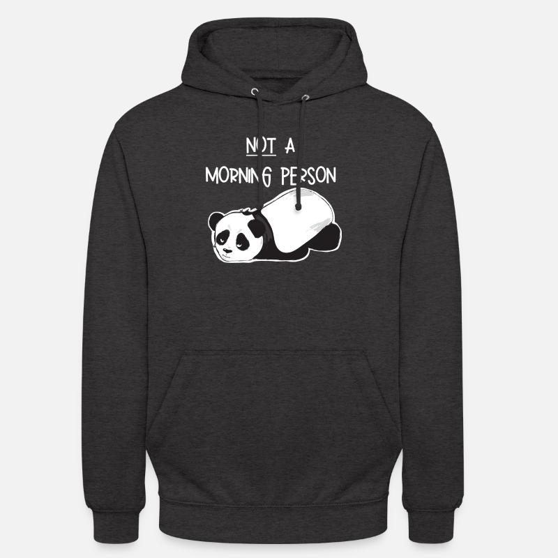 Kein morgendliches Mensch-Grumpy Panda - Unisex Hoodie - Anthrazit