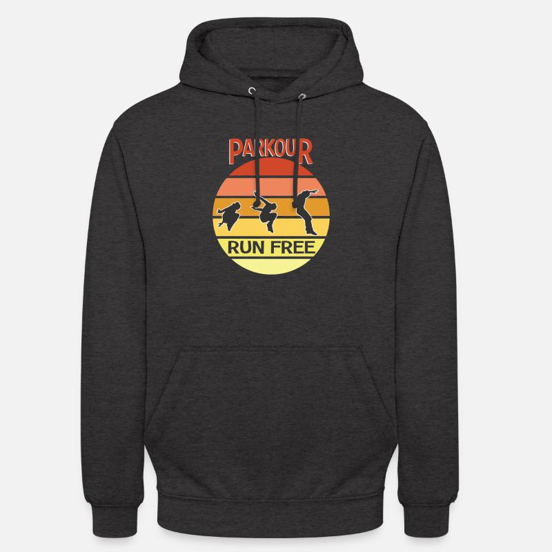 Course de Parkour gratuite - Sweat-shirt à capuche unisexe - charbon