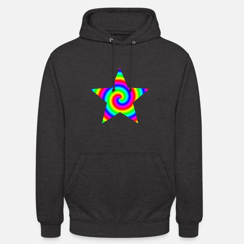 Stern Regenbogen Spirale Geschenkidee bunt - Unisex Hoodie - Anthrazit