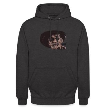 Vieux Mexicain avec un chapeau - Sweat-shirt à capuche unisexe - charbon - Devant - Alina (178cm) & Michal (187cm)