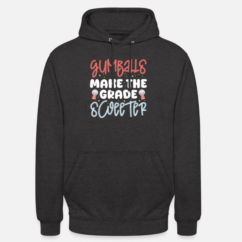 Les boules de gomme rendent le design de la note plus doux - Sweat-shirt à capuche unisexe - charbon