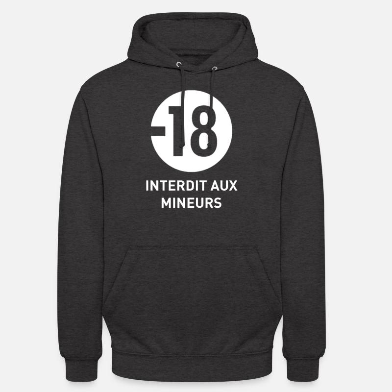 Interdit aux mineurs White - Sweat-shirt à capuche unisexe - charbon