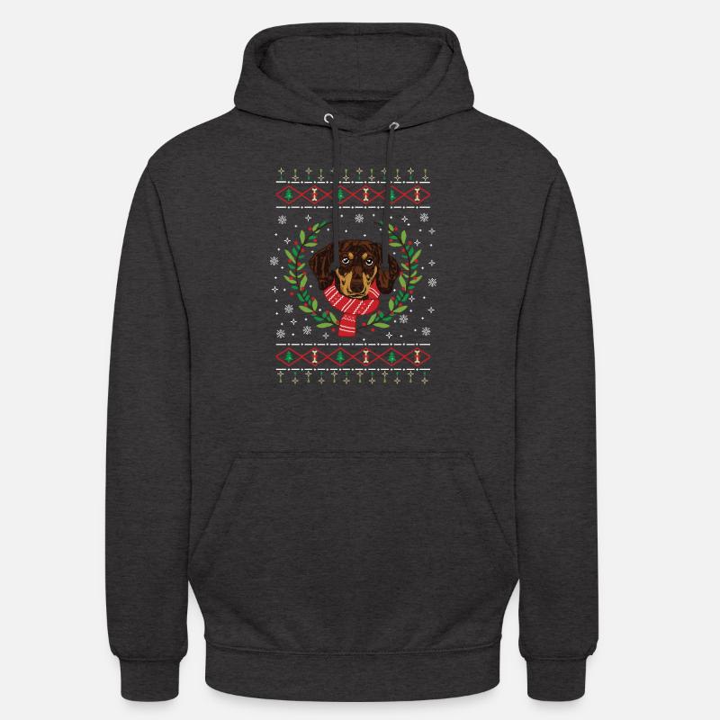 Dackel hässlicher Weihnachtspullover Geschenk - Unisex Hoodie - Anthrazit