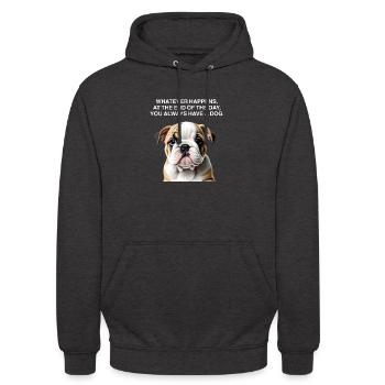 Funny Bulldog Quotes - Unisex Hoodie - Anthrazit - Vorne - Alina (178cm) & Michal (187cm)